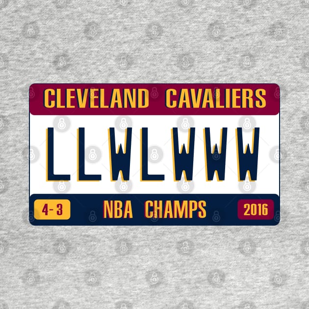 Cleveland Cavaliers 2016 NBA Champs License Plate by Docker Tees